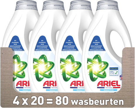 Ariel flydende vaskemiddelfølsom - 4 x 20 vaske