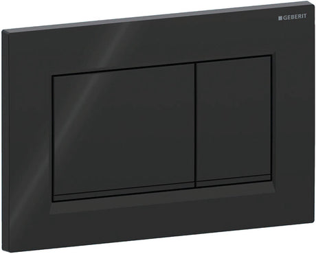 Geberit sigma20 kontrolplade - 2-knaps skyl - rektangulære knapper - sort mat sort sort