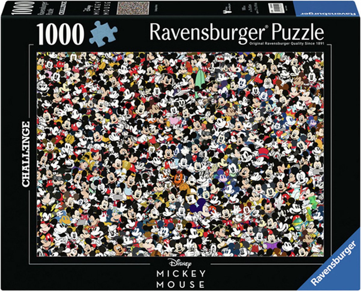 Ravensburger puslespil Mickey Mouse 1000 brikker - tegneseriepuslespil.