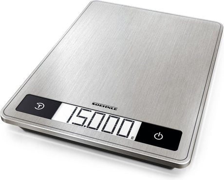 Soehnle køkkenvægt side profi 200 - digital - 1 gram nøjagtig - op til 15 kg - rustfrit stål - sølv