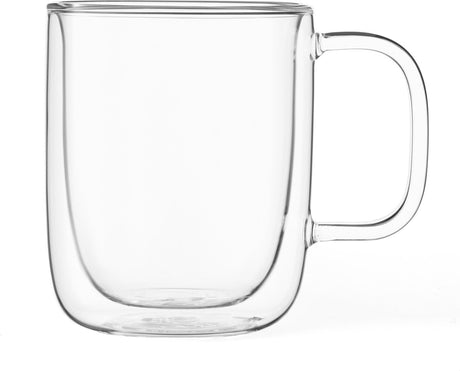 Viva scandinavia klassisk kaffe-te glas - dobbeltvægget - inkl. håndtag - 350 ml - gennemsigtig