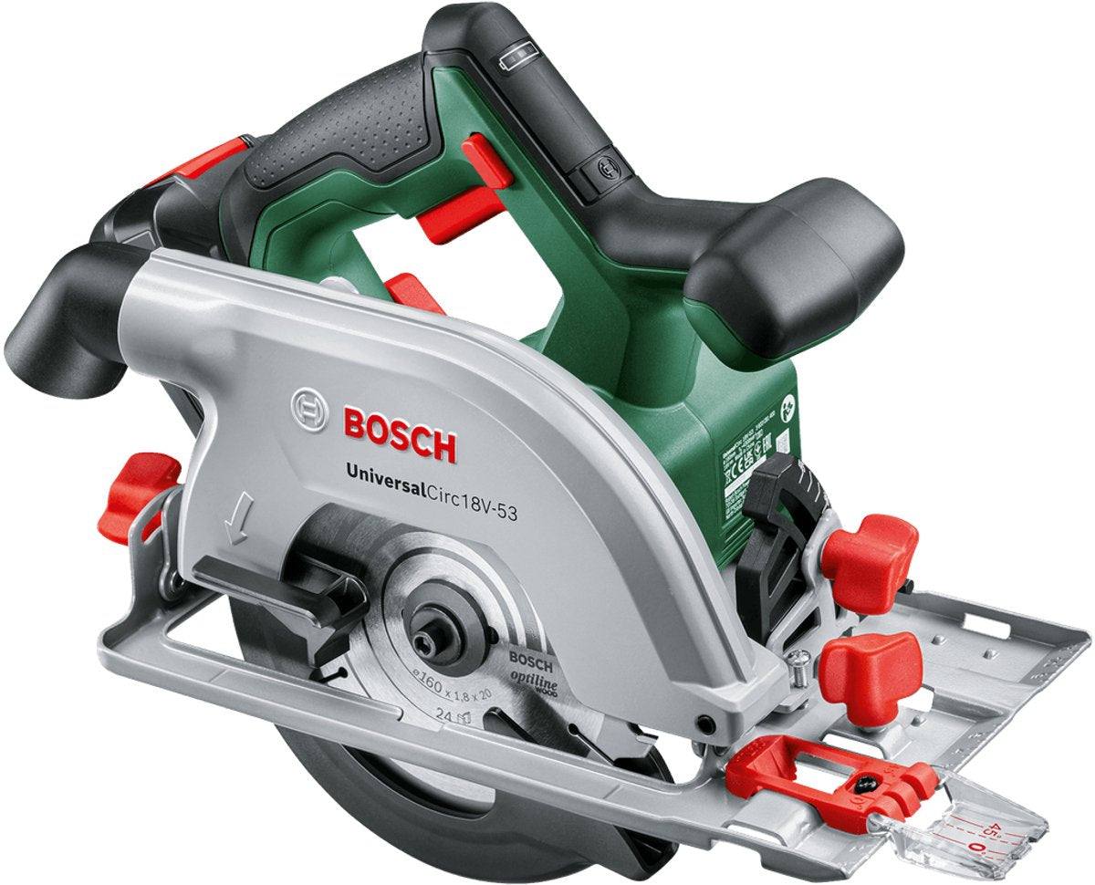 Bosch universalcirc 18v-53 akku rundsav - med 18v batterioplader - savklinge 160 mm