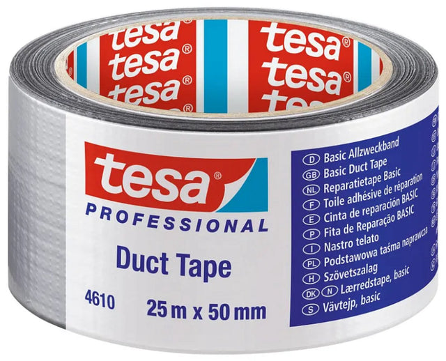 Tesa professional 4610 series - polypropylen tape - 25m x 50mm - sølv mat