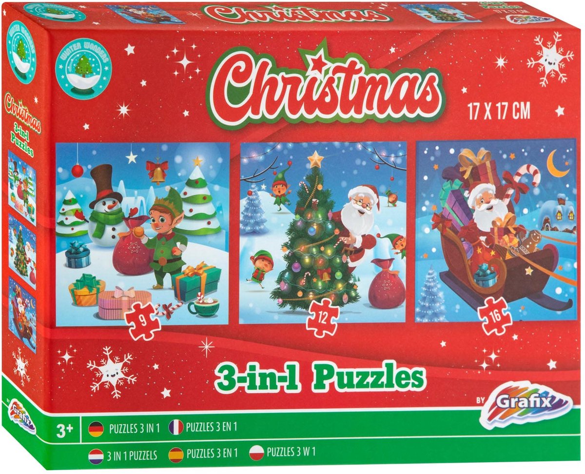 Grafix Christmas 3-i-1 puslespil