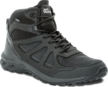 Jack wolfskin woodland 2 texapore mid m vandrestøvler til mænd - sorte - størrelse 41