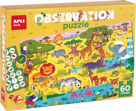 Apli kids - junior jungle observation puslespil (60 brikker).