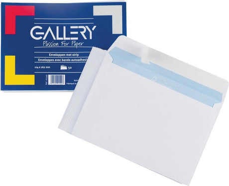 Galleri kuvert hvid - 114 x 162 mm - 50 stk