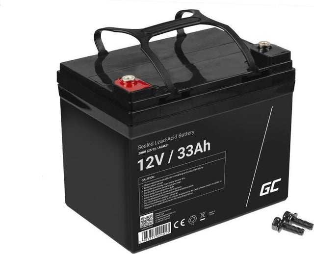 Green cell 12v 33ah vrla agm batteri med b3 terminal