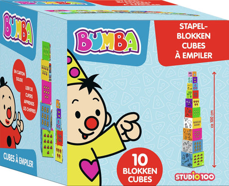 Bumba stabelblokke - 10 blokke i pap - total højde 100 cm