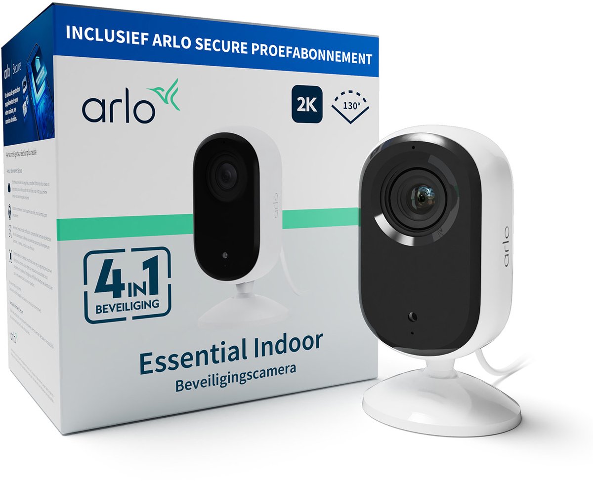 Arlo essential2 2k sikkerhedskamera til indendørs brug - 1 ip-kamera