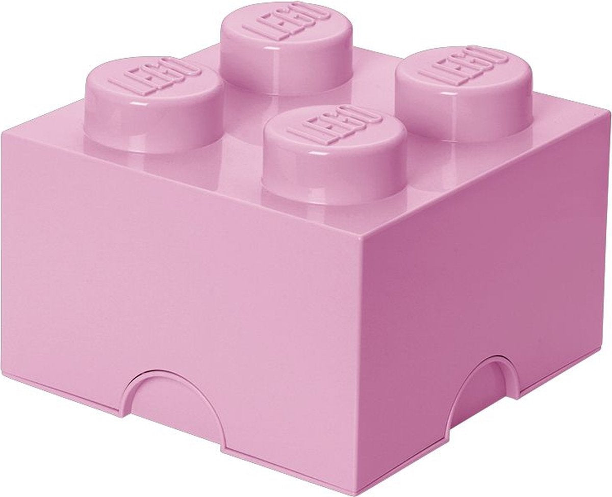 Lego - opbevaringsboks klods 4 - polypropylen - pink