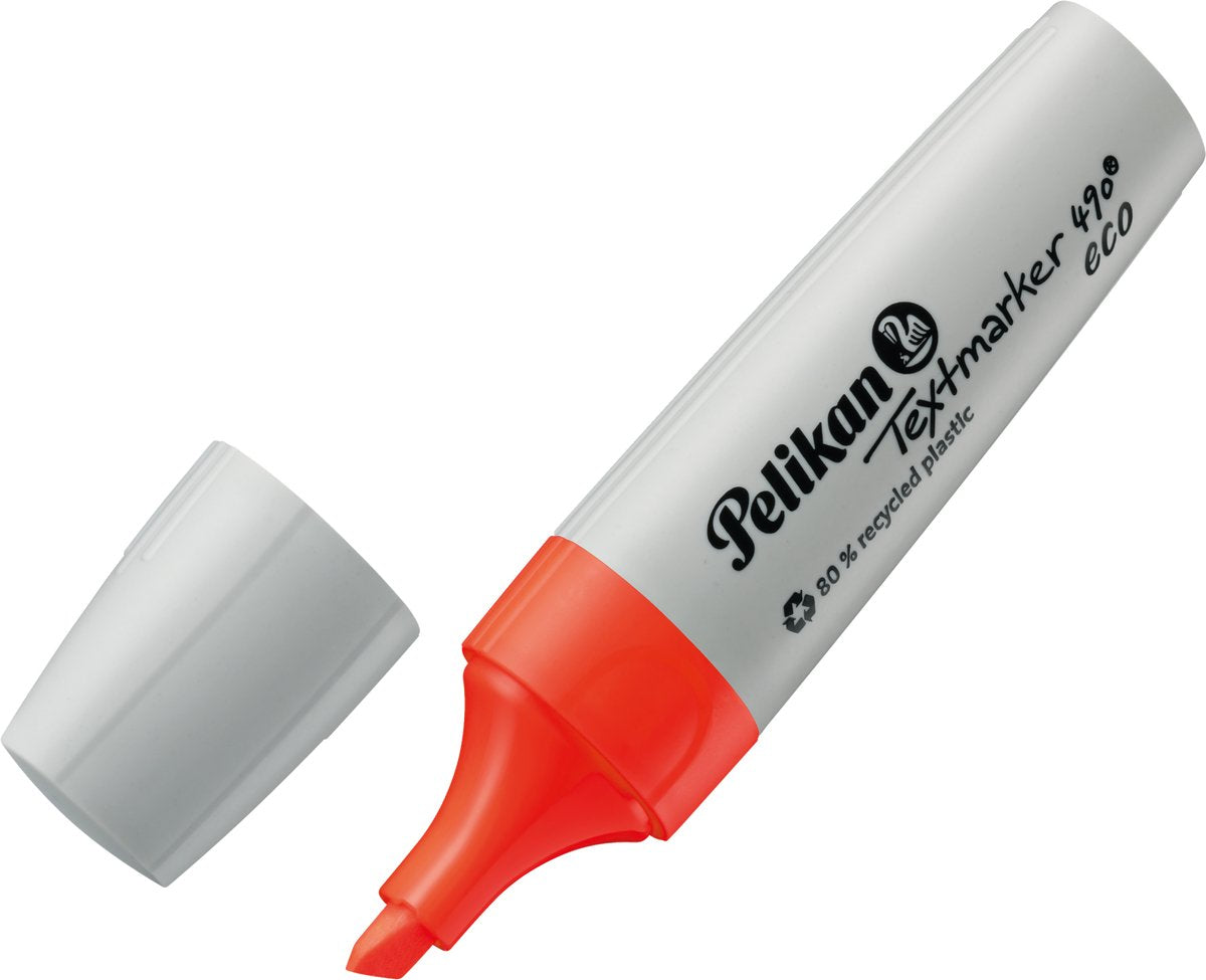 Pelikan tekstmarkør 490 - øko highlighter - rød - 10 stk
