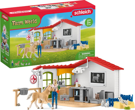 Schleich farm world lege figursæt - dyrlægeøvelser og kæledyr - børnelegetøj - fra 5 år - 27 dele - 42502