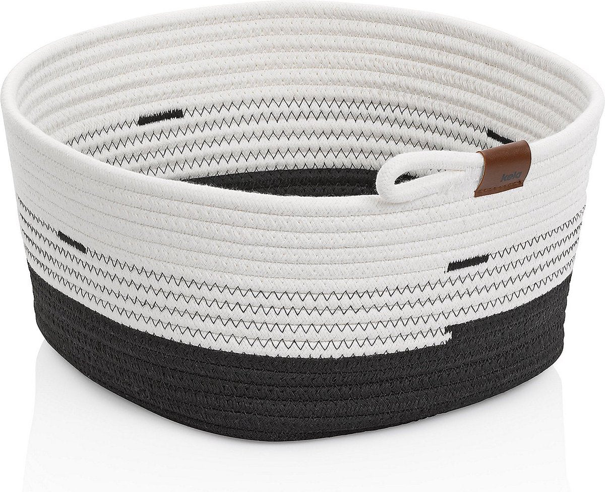 Kela kurv, 32 x 27 cm, oval, hvid sort - |hedda