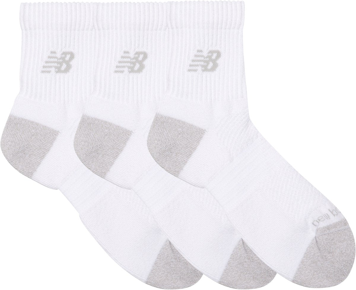 New balance aktive qtr strømper 3-pak unisex sportsstrømper - hvide