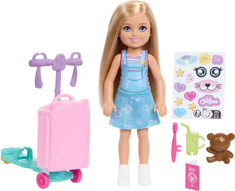 Barbie club chelsea grænseløs eventyrdukke - med scooter kuffert og tilbehør