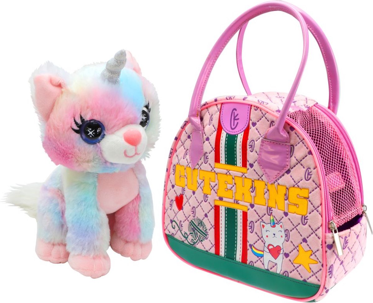 Braet regnbuekat i taske - sparkle girlz.