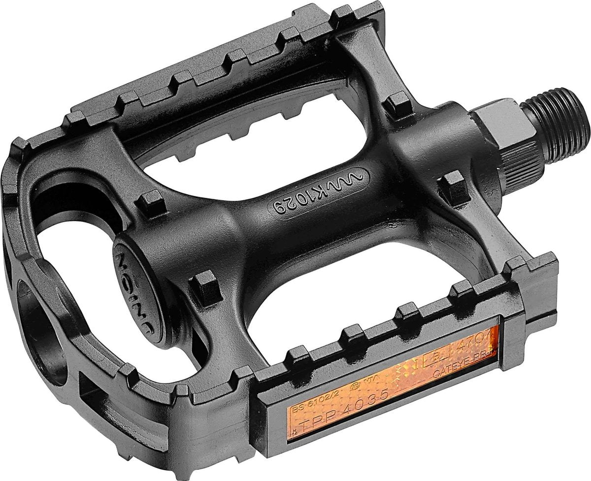 Union pedaler til trekking og mountainbike - plastik - sort - 9 16 - reflekser - 315 gram pr.