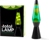 I-total lavalampe - lavalampe - humørlampe - 40x11 cm - glasaluminium - 30w - grøn med gul lava - sort - xl2341