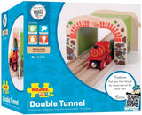 Bigjigs træskinner - dobbelt -track tunnel