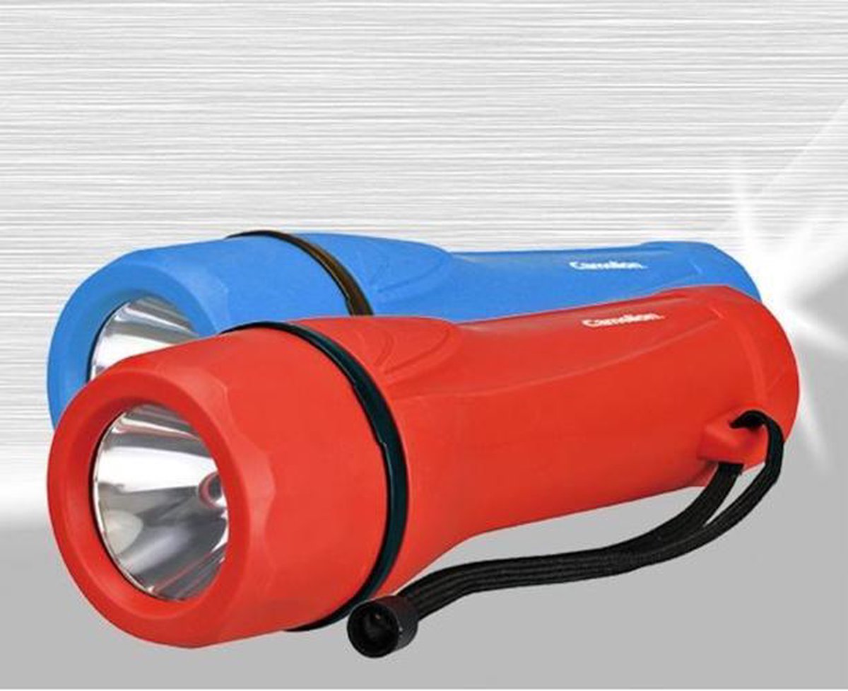 Camelion gummilommelygte inklusive 2x d r20 batterier - blå