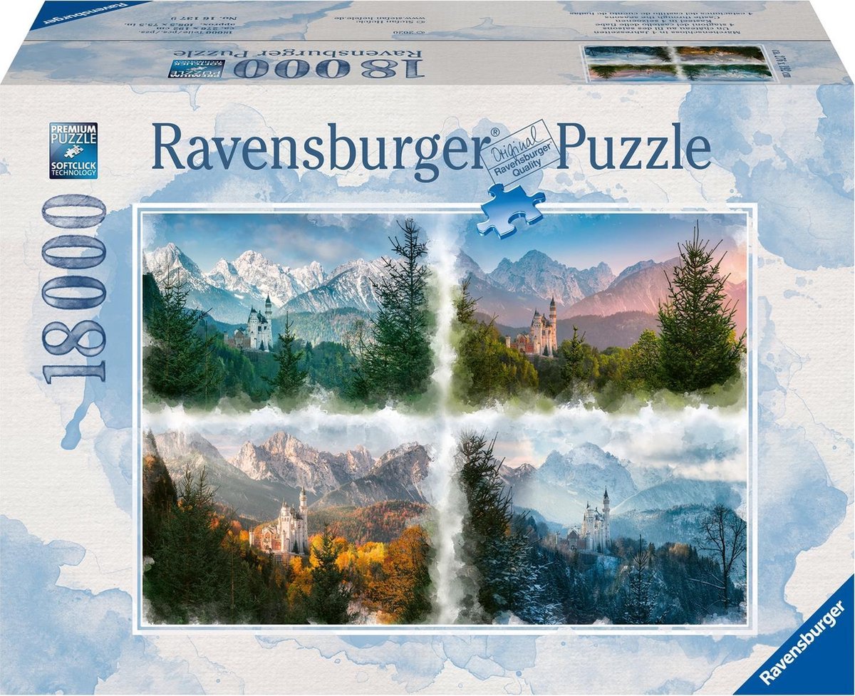 Ravensburger puslespil Neuschwanstein i 4 sæsoner - puslespil - 18000 brikker