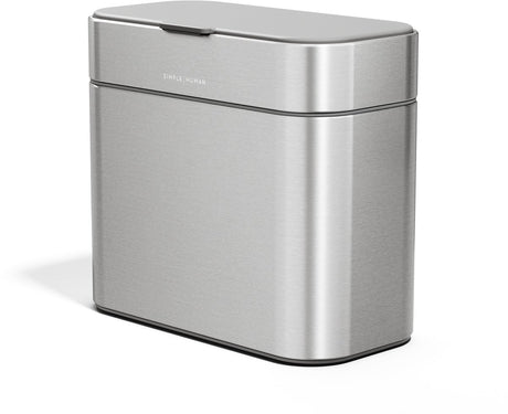 Simplehuman 4 liters kompostbeholder - sølv - børstet rustfrit stål