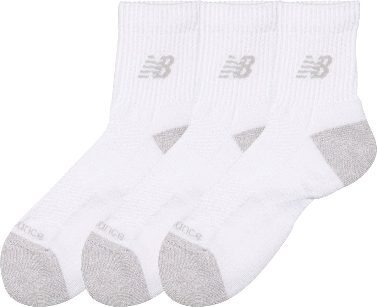 New balance aktive qtr strømper 3-pak unisex sportsstrømper - hvide