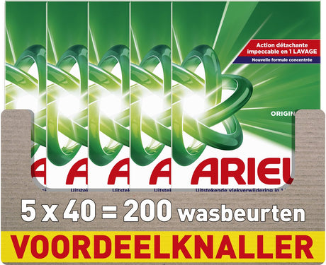 Ariel hurtigopløseligt vaskepulver original - 5 x 40 vaske