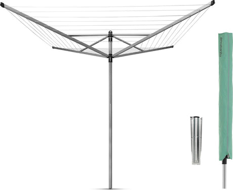 Brabantia lift-o-matic rotationstørrer - 60 m - med jordanker og beskyttelsesdæksel - metallisk grå