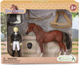 Collecta figursæt - turneringsrytter og tilbehør - heste - håndmalet - miniature