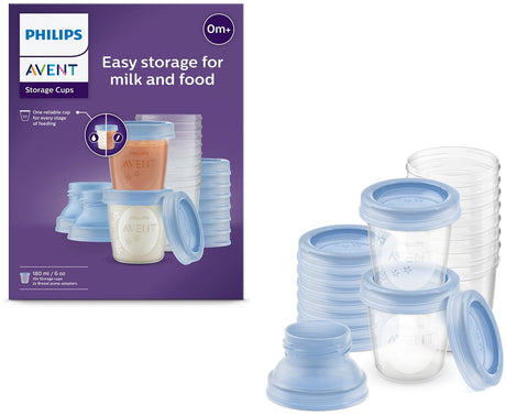 Philips avent opbevaringskopper til babymad - 180 ml - 10 stykker - scf618 10