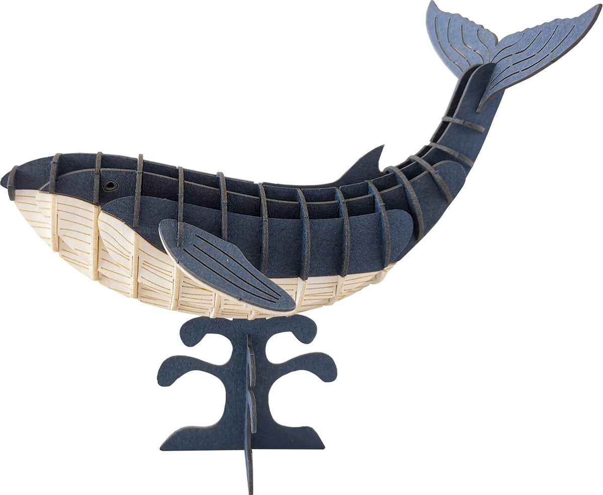 Fridolin 3d papirmodel - blåhval.