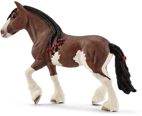 Schleich farm world clydesdale mare legetøjsfigur - realistisk hest.
