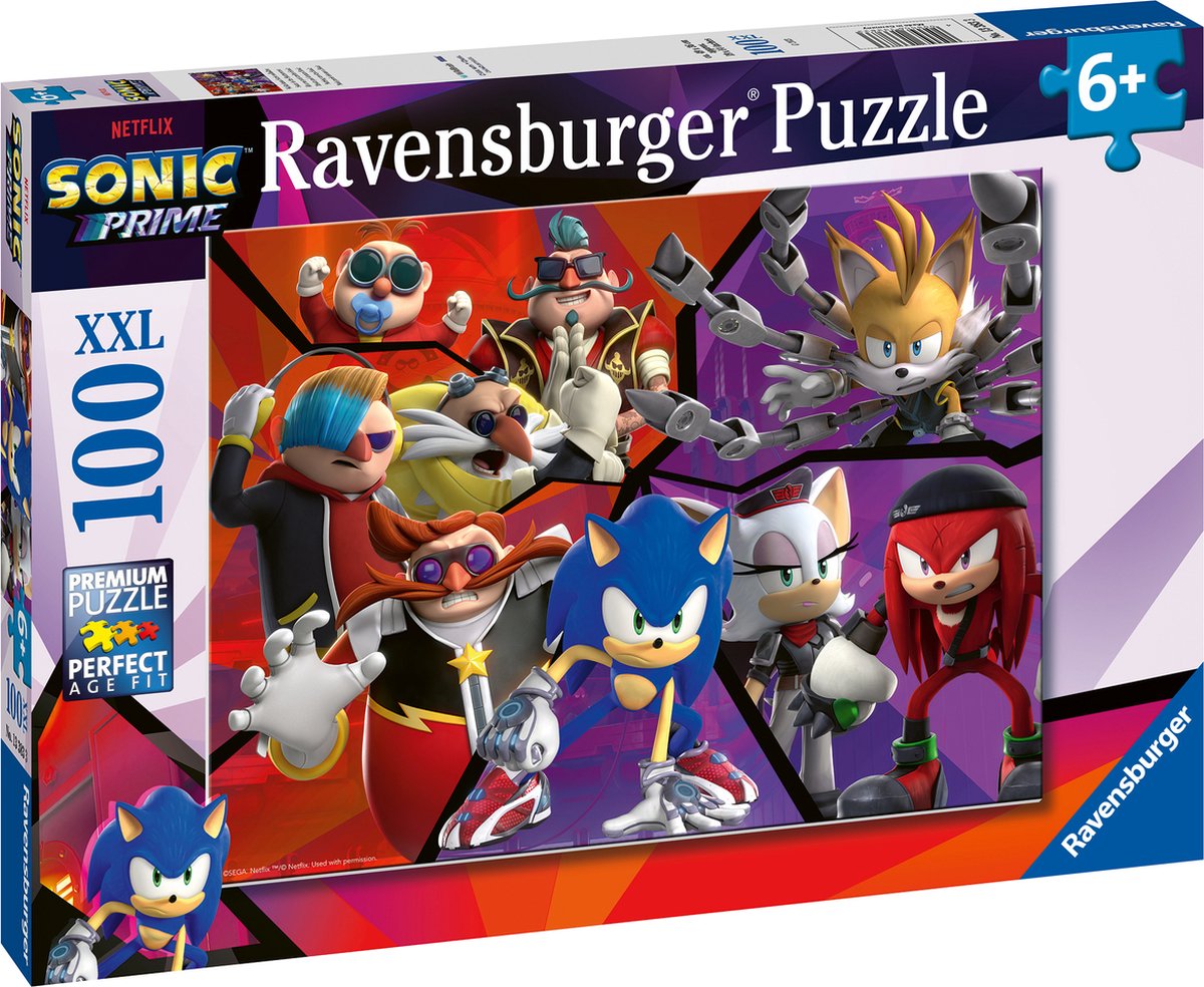 Ravensburger puslespil sonic prime - puslespil - 100 xxl brikker