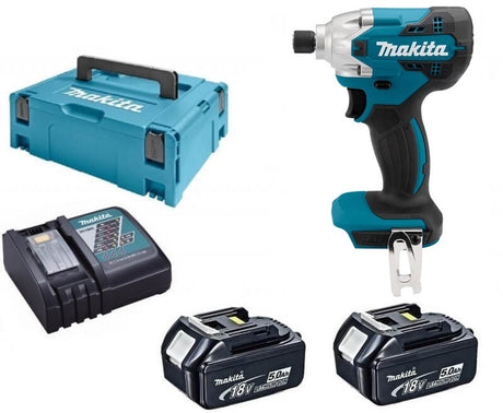 Makita dtd156rtj slagskruetrækker 18v​| inklusiv 2x5.0ah batterier, hurtiglader, mbox