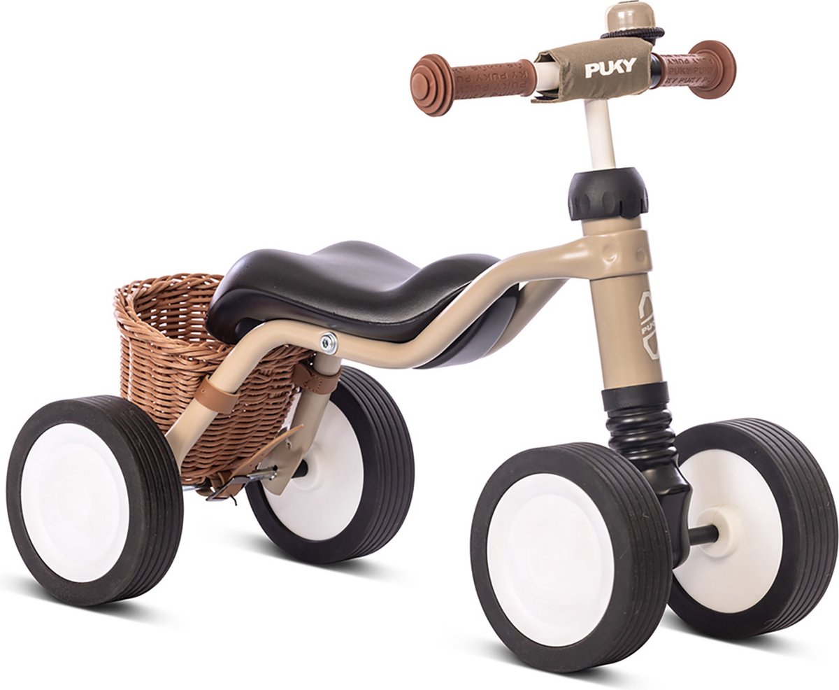 Puky balancecykel - wutsch - beige - med kurv og cykelklokke - fra 1,5 år