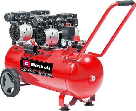 Einhell elektrisk kompressor te-ac 50 silent - 1500 w - 8 bar - 50 l tank - sugekapacitet: 270 l min - 54 db (støjsvage end normale kompressorer) - oliefri