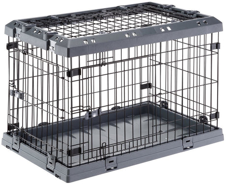 Ferplast superior hundekasse grå - bænk - 77x51x55 cm