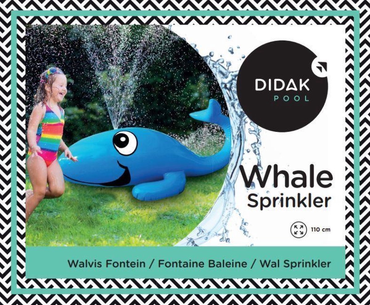 Didak pool - oppustelig figur - hvalsprinkler - 110x45 cm