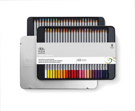 Winsor Newton 0490014 Studio Collection farveblyanter sæt 48 stykker – Dikores voksbaserede tegneblyanter i metalblik