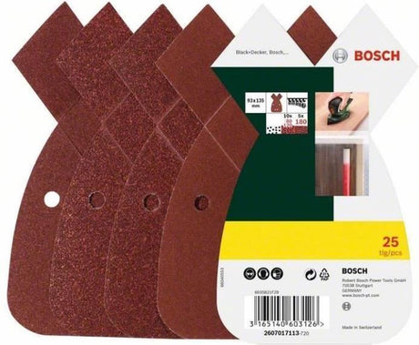Bosch 25-delt slibepladesæt til multislibere - korn 80; 120; 180