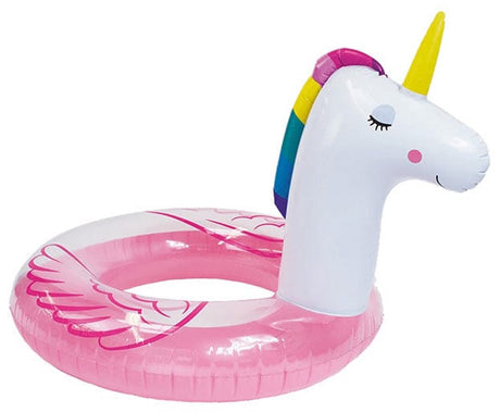 Svømmeudstyr - swimmingpool - ø95 cm - pink hvid - drømmelandskab - barn - enhjørning hoved