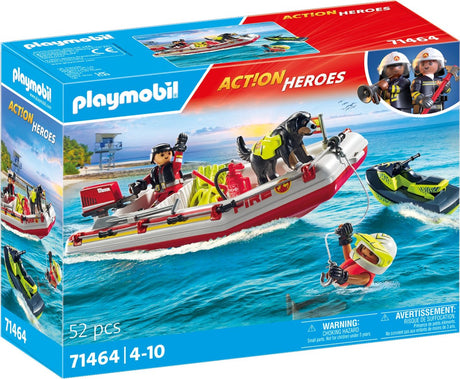 Playmobil actionhelte brandbåd med vandscooter - 71464