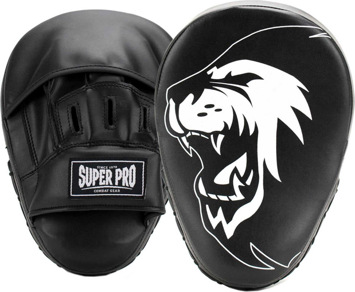 Super pro combat gear handpads curved pu zwart wit
