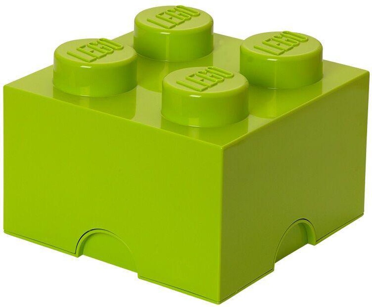 Lego opbevaringsboks klods 4, limegrøn -