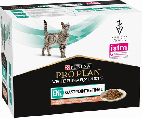 Pro plan veterinær kost til katte og mave-tarm 10x85 g - kattefoder - laks