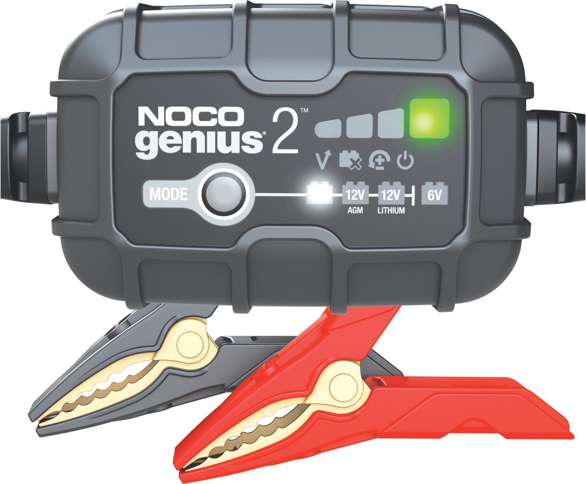 Noco genius 2eu batterioplader - 2 ampere - 6 12 volt - fuldautomatisk - oplader og vedligeholder - vedligeholdelseslader