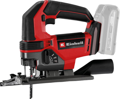 Einhell akku stiksav te-js 18 100 li solo - power x-change - 18 v li-ion - slaghøjde: 26 mm - geringssnit: max. 45° - LED-belysning - blæsefunktion - ekskl. batteri og oplader