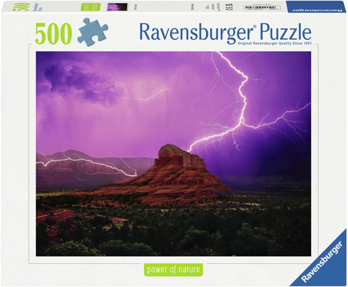 Ravensburger puslespil pink gewitterstimmung 500 brikker landskab.